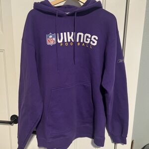 Minnesota Vikings NFL Reebok Sideline Hoodie Men's Large Vintage Sweatshirt VTG
